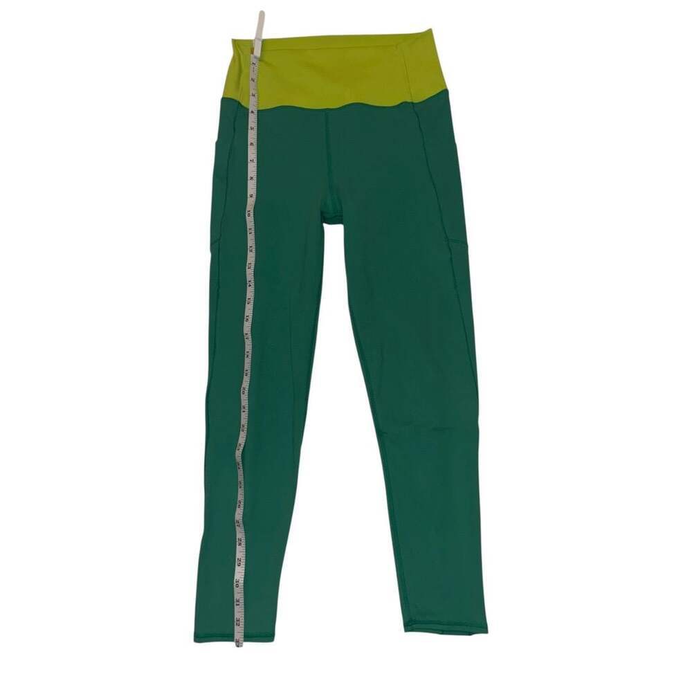 GapFit PowerMove High Rise Ankle Leggings in Neon Teal/Green Size M - Picture 4 of 6